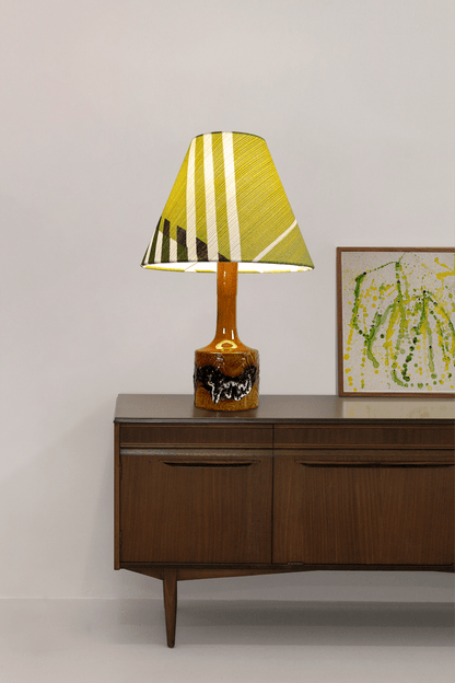 Sage Aura - Classic Empire Handmade Lampshade in Authentic 70s Fabric - Mid - Century Modern inspired handmade Lampshade by Retro Duo.