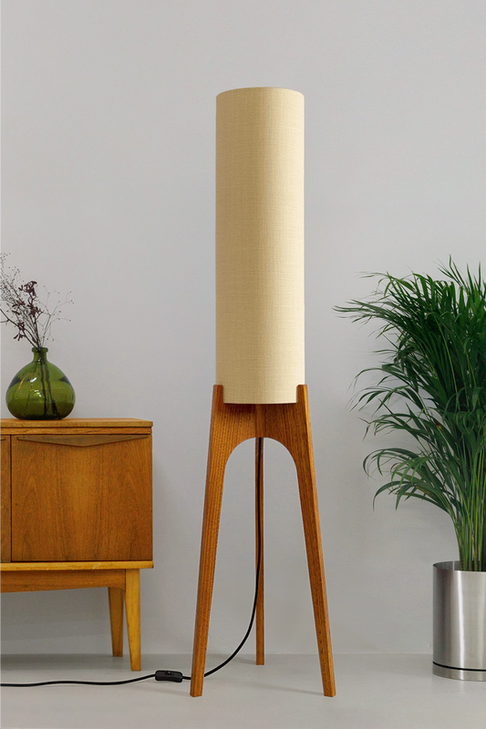 Sesame - Premium Linen | Archie Rocket Floor Lamp