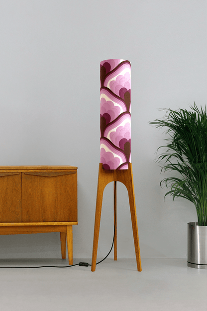 Viola - Vintage Fabric | Archie Rocket Floor Lamp - Mid - Century Modern inspired handmade Floor Lamp by Retro Duo.