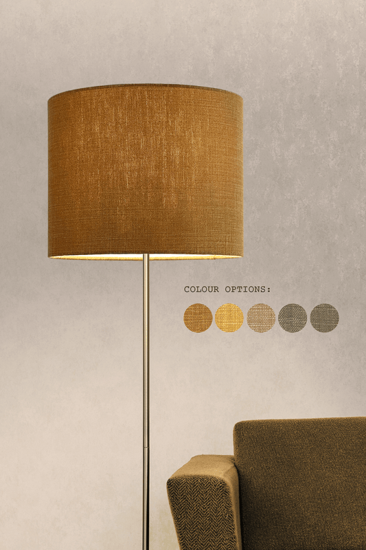 Premium Linen Handmade Lampshade in XL Classic Drum shape 