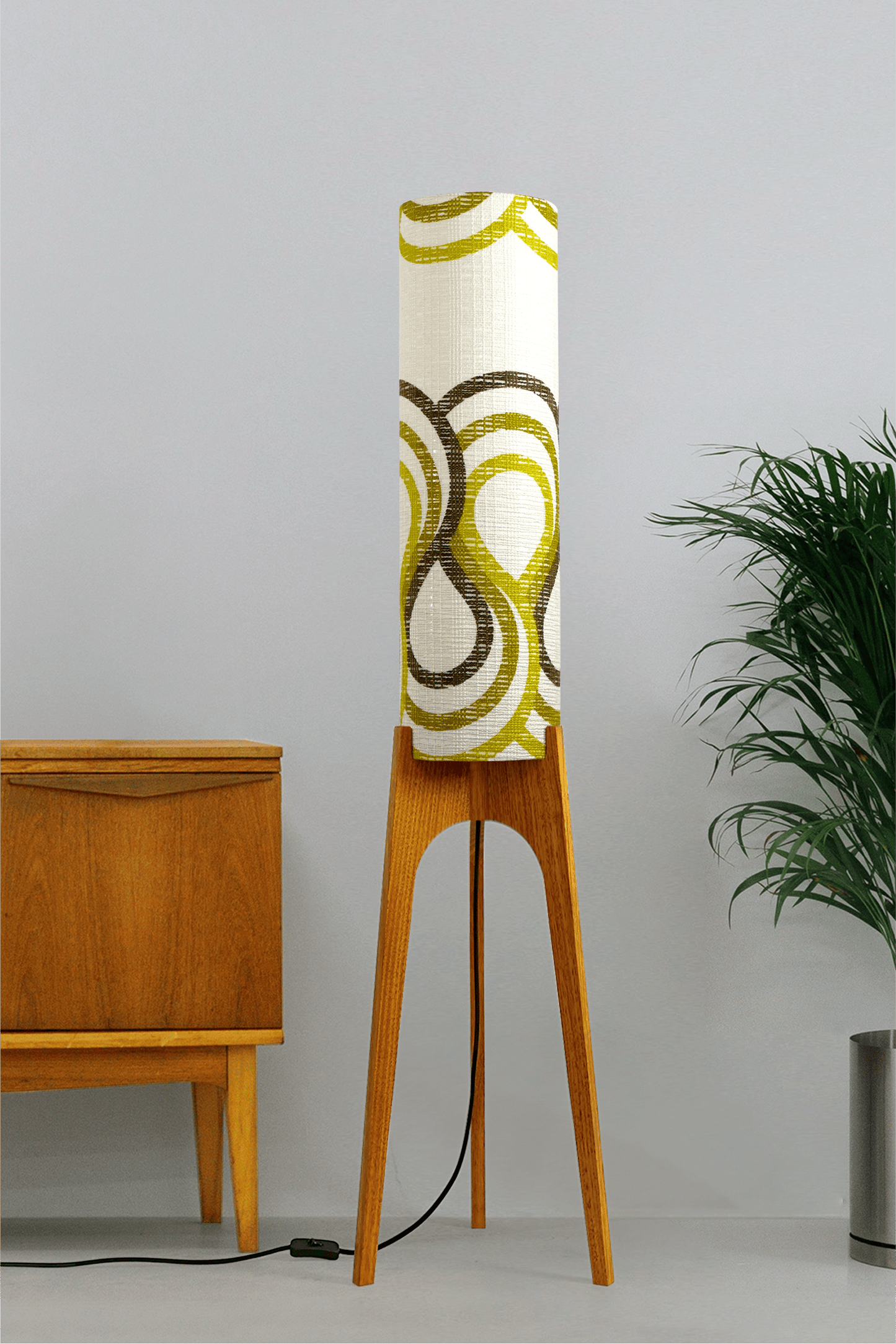 Zola - Vintage Fabric | Archie Rocket Floor Lamp - Mid - Century Modern inspired handmade Floor Lamp by Retro Duo.