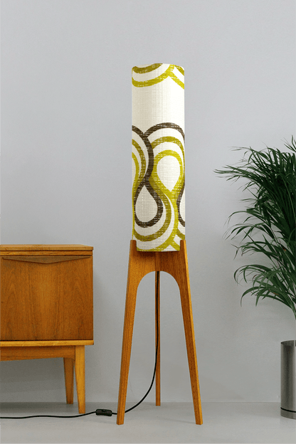 Zola - Vintage Fabric | Archie Rocket Floor Lamp - Mid - Century Modern inspired handmade Floor Lamp by Retro Duo.