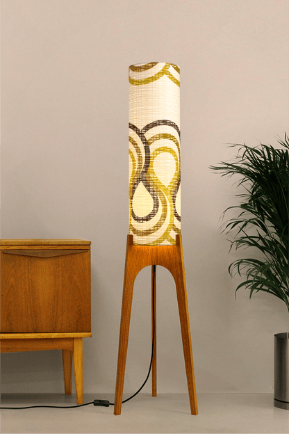 Zola - Vintage Fabric | Archie Rocket Floor Lamp - Mid - Century Modern inspired handmade Floor Lamp by Retro Duo.