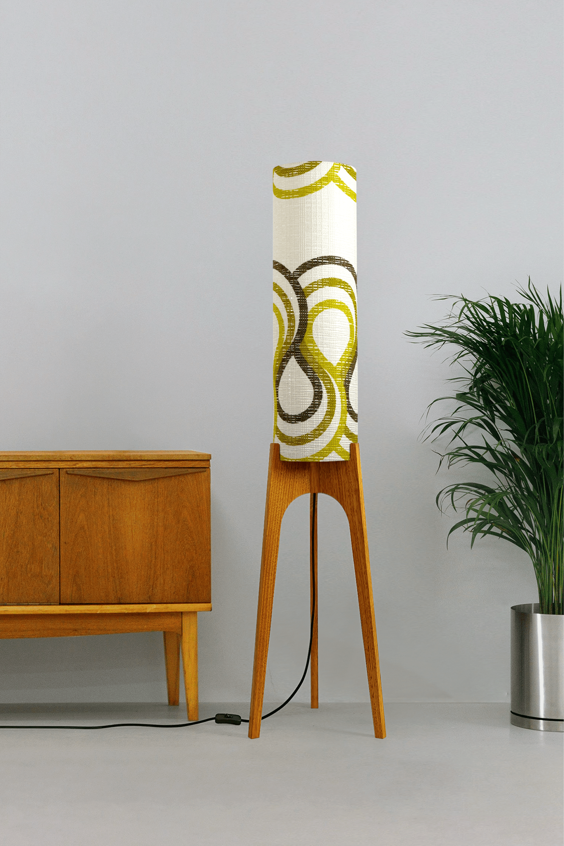 Zola - Vintage Fabric | Archie Rocket Floor Lamp - Mid - Century Modern inspired handmade Floor Lamp by Retro Duo.