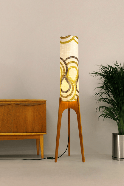 Zola - Vintage Fabric | Archie Rocket Floor Lamp - Mid - Century Modern inspired handmade Floor Lamp by Retro Duo.