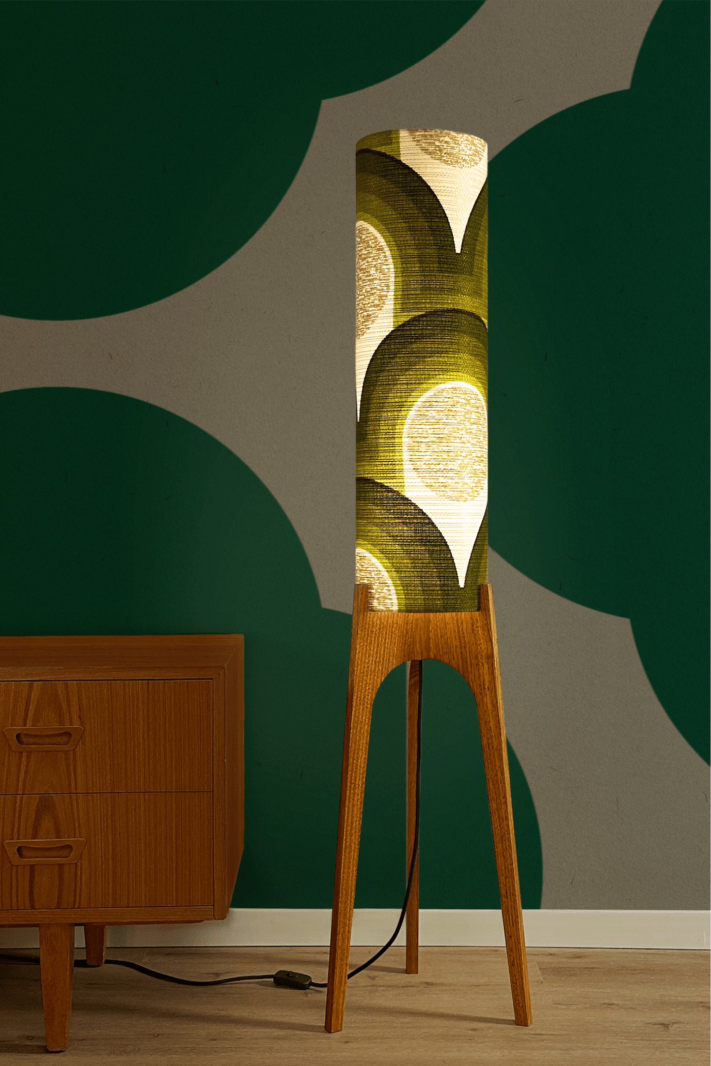 Asher - Vintage Fabric | Archie Rocket Floor Lamp - Mid - Century Modern inspired handmade Floor Lamp by Retro Duo.