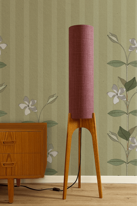 Berry - Premium Linen | Archie Rocket Floor Lamp - Mid - Century Modern inspired handmade Floor Lamp by Retro Duo.