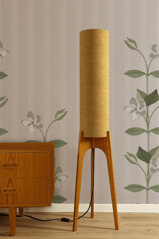 Camel - Premium Linen | Archie Rocket Floor Lamp - Mid - Century Modern inspired handmade Floor Lamp by Retro Duo.