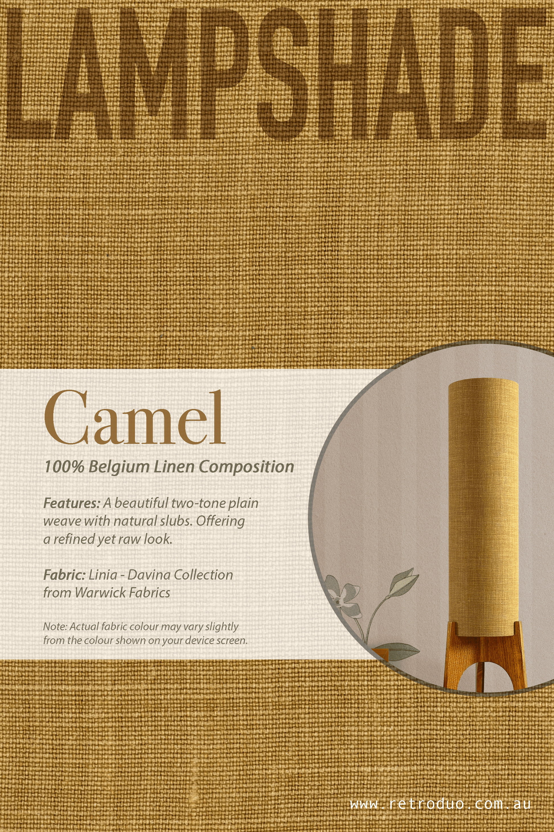 Camel - Premium Linen | Archie Rocket Floor Lamp - Mid - Century Modern inspired handmade Floor Lamp by Retro Duo.
