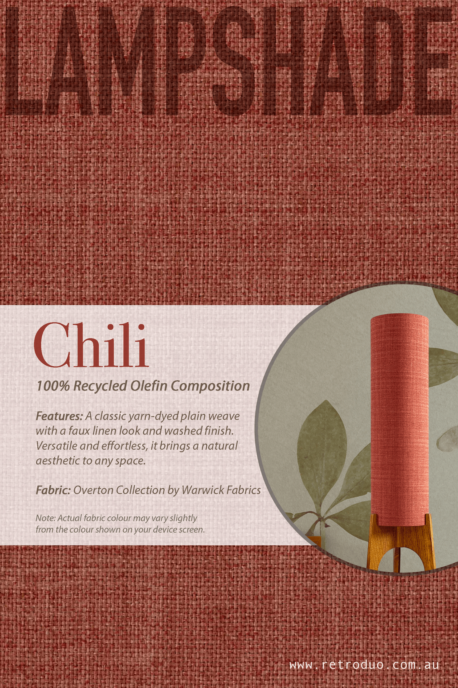 Chili - Recycled Fabric | Archie Rocket Floor Lamp - Mid - Century Modern inspired handmade Floor Lamp by Retro Duo.