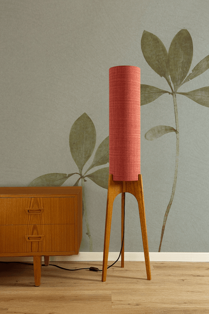 Chili - Recycled Fabric | Archie Rocket Floor Lamp - Mid - Century Modern inspired handmade Floor Lamp by Retro Duo.
