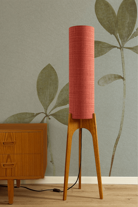 Chili - Recycled Fabric | Archie Rocket Floor Lamp - Mid - Century Modern inspired handmade Floor Lamp by Retro Duo.