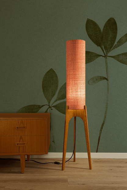 Clay - Recycled Fabric | Archie Rocket Floor Lamp - Mid - Century Modern inspired handmade Floor Lamp by Retro Duo.