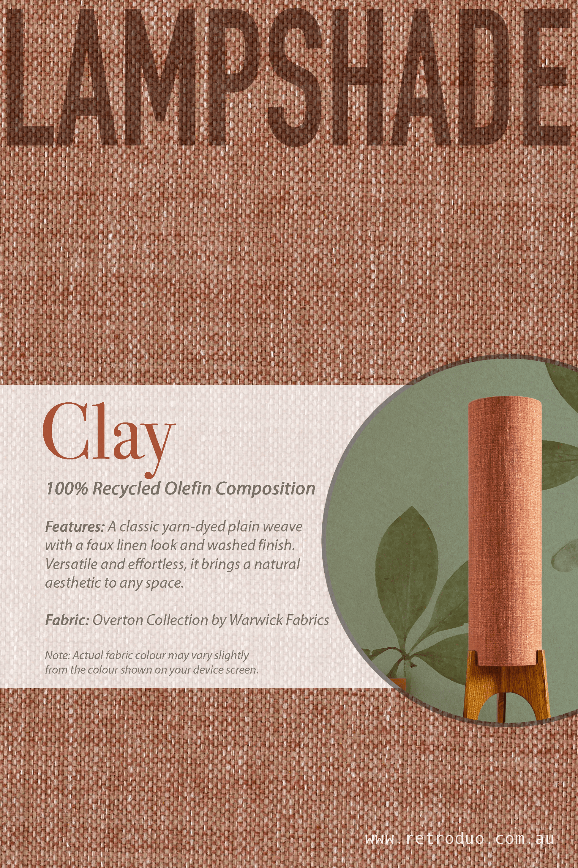 Clay - Recycled Fabric | Archie Rocket Floor Lamp - Mid - Century Modern inspired handmade Floor Lamp by Retro Duo.