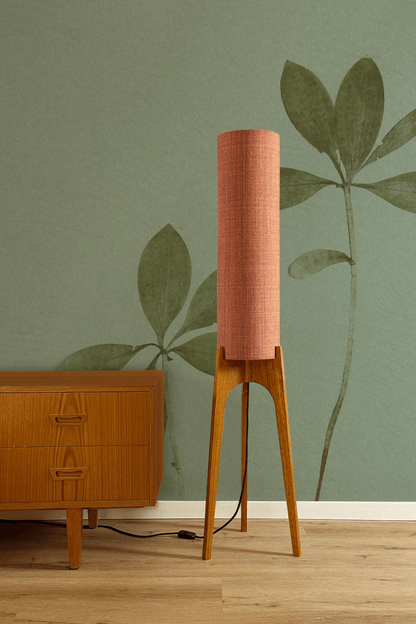 Clay - Recycled Fabric | Archie Rocket Floor Lamp - Mid - Century Modern inspired handmade Floor Lamp by Retro Duo.