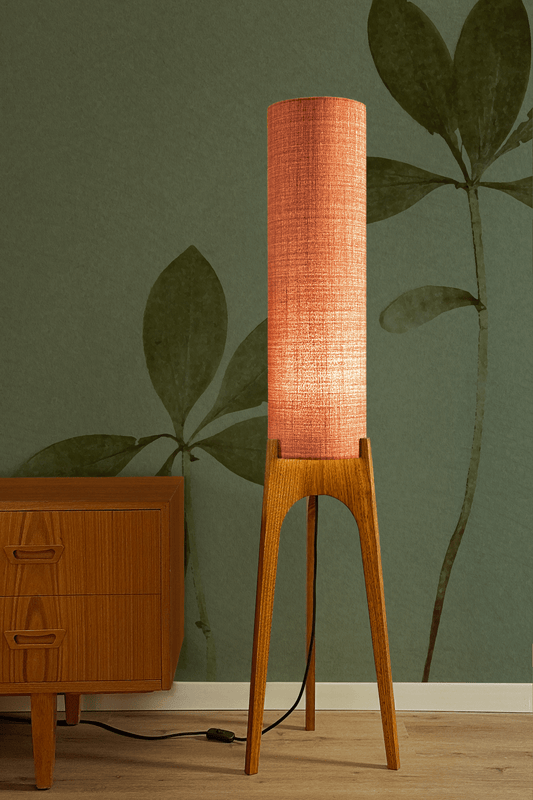 Clay - Recycled Fabric | Archie Rocket Floor Lamp - Mid - Century Modern inspired handmade Floor Lamp by Retro Duo.