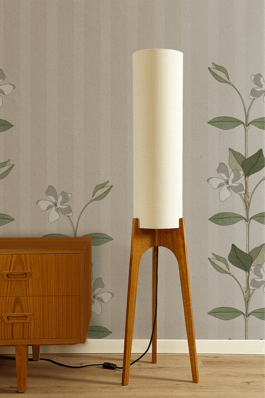 Cotton - Premium Linen | Archie Rocket Floor Lamp - Mid - Century Modern inspired handmade Floor Lamp by Retro Duo.