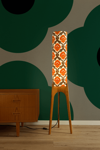 Donna - Vintage Fabric | Archie Rocket Floor Lamp - Mid - Century Modern inspired handmade Floor Lamp by Retro Duo.