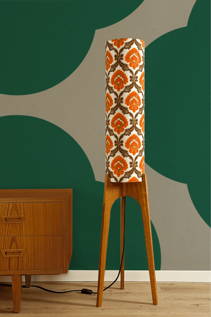 Donna - Vintage Fabric | Archie Rocket Floor Lamp - Mid - Century Modern inspired handmade Floor Lamp by Retro Duo.