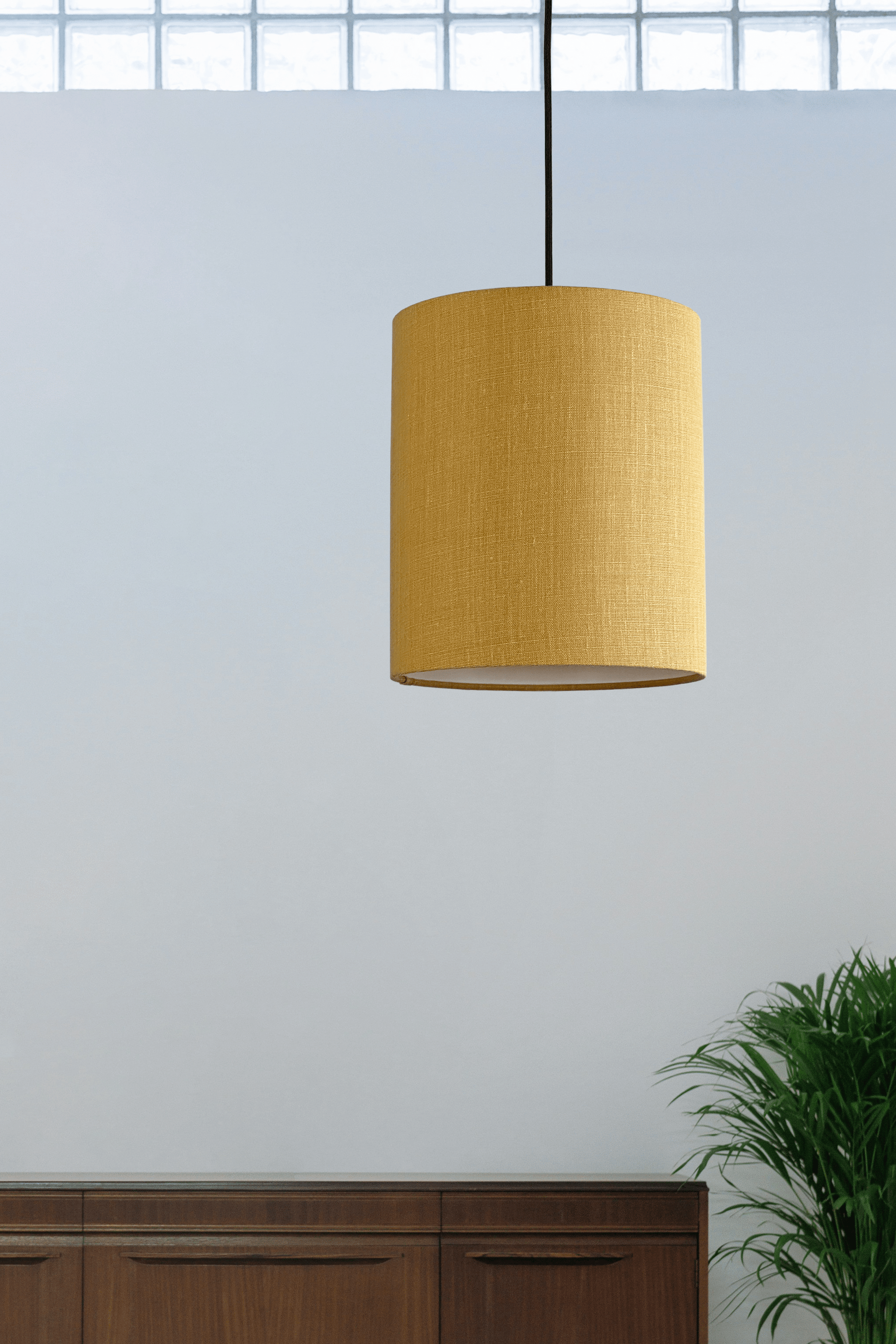 Earth-Tone | Drum Handmade Lampshade in Premium Linen. Available in Wheat, Nectar, Tussock, Mocha, and Camel — all from the Linia – Davina Collection by Warwick Fabrics.