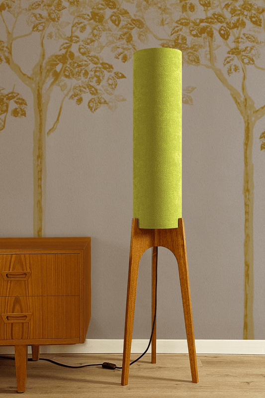 Grass - Recycled Fabric | Archie Rocket Floor Lamp - Mid - Century Modern inspired handmade Floor Lamp by Retro Duo.
