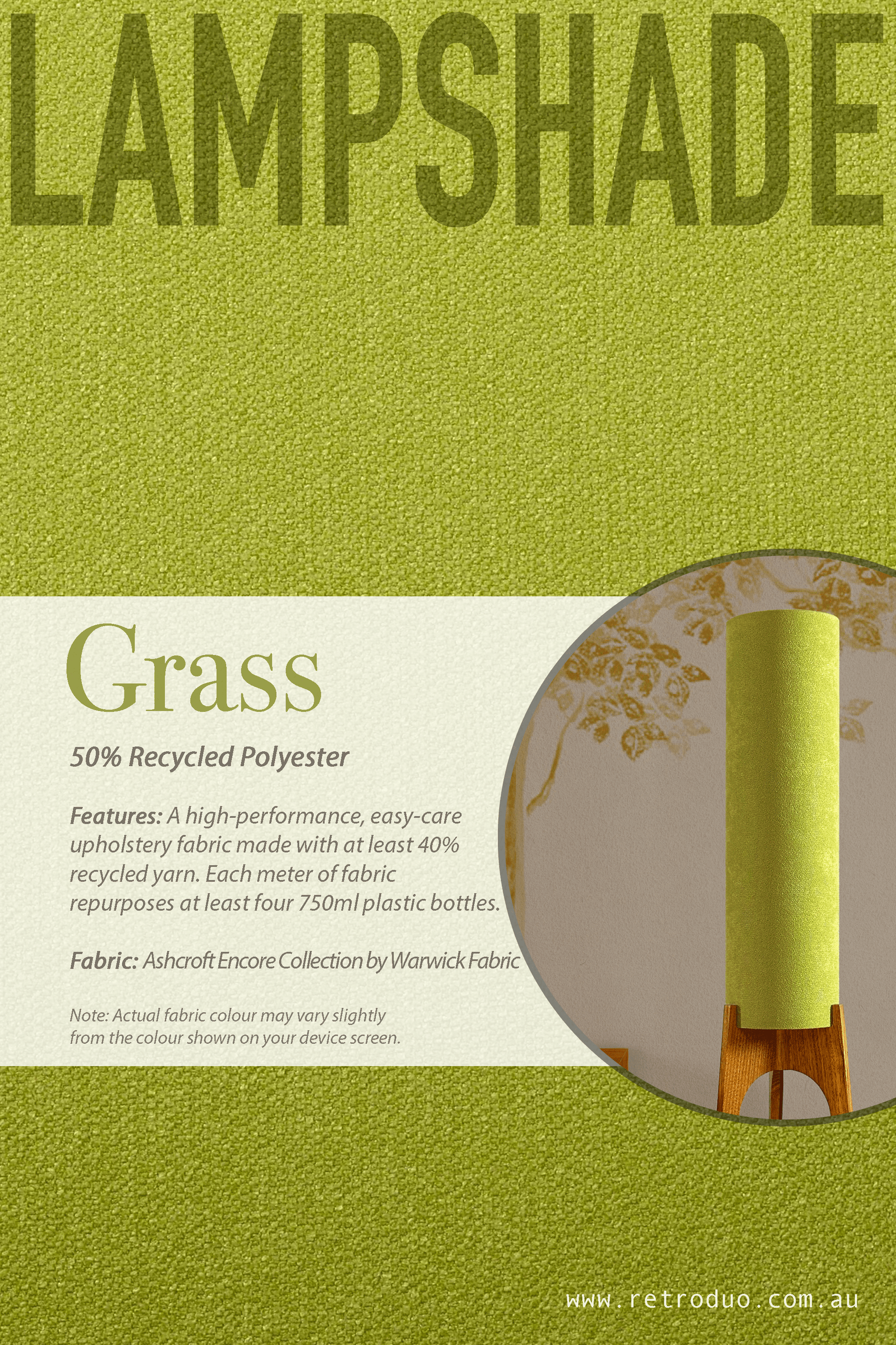 Grass - Recycled Fabric | Archie Rocket Floor Lamp - Mid - Century Modern inspired handmade Floor Lamp by Retro Duo.