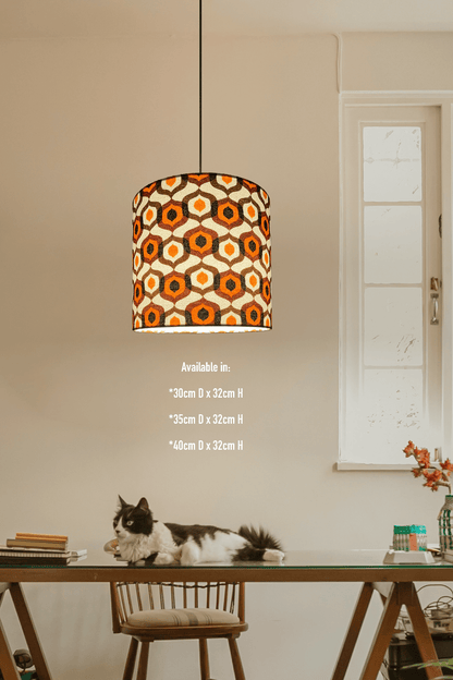 Honeycomb Caramel - Handmade Lampshade | Vintage Fabric Collection