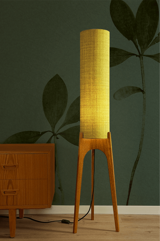 Lemongrass - Recycled Fabric | Archie Rocket Floor Lamp - Mid - Century Modern inspired handmade Floor Lamp by Retro Duo.