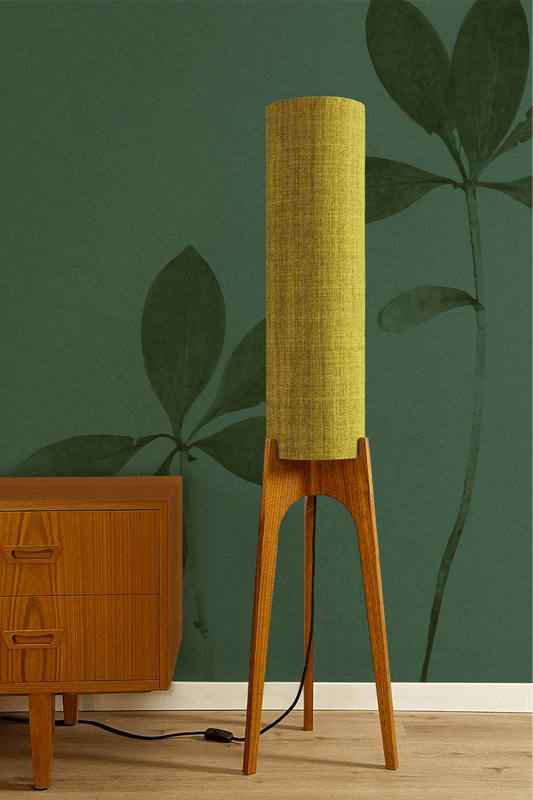 Lemongrass - Recycled Fabric | Archie Rocket Floor Lamp - Mid - Century Modern inspired handmade Floor Lamp by Retro Duo.