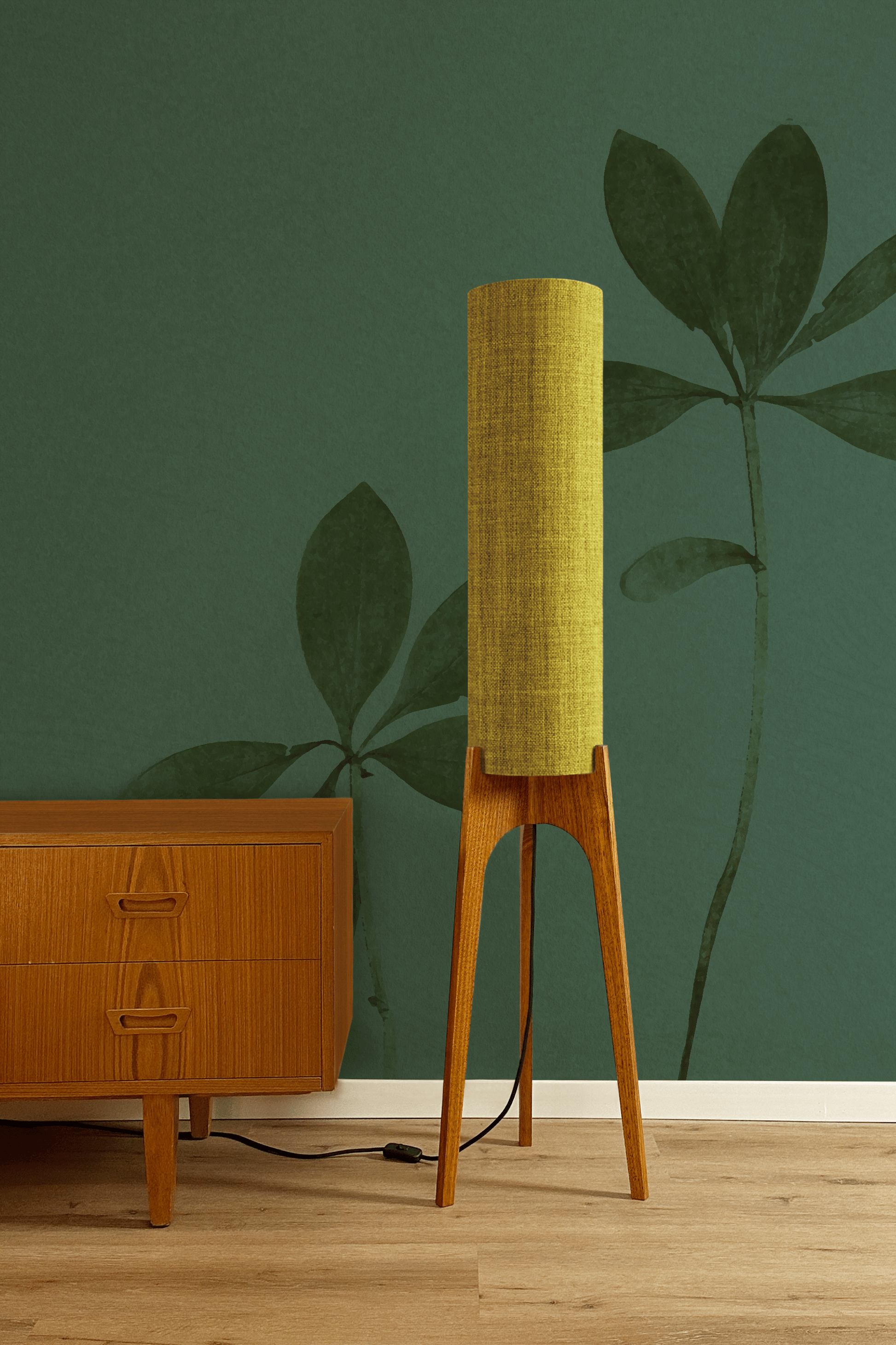 Lemongrass - Recycled Fabric | Archie Rocket Floor Lamp - Mid - Century Modern inspired handmade Floor Lamp by Retro Duo.