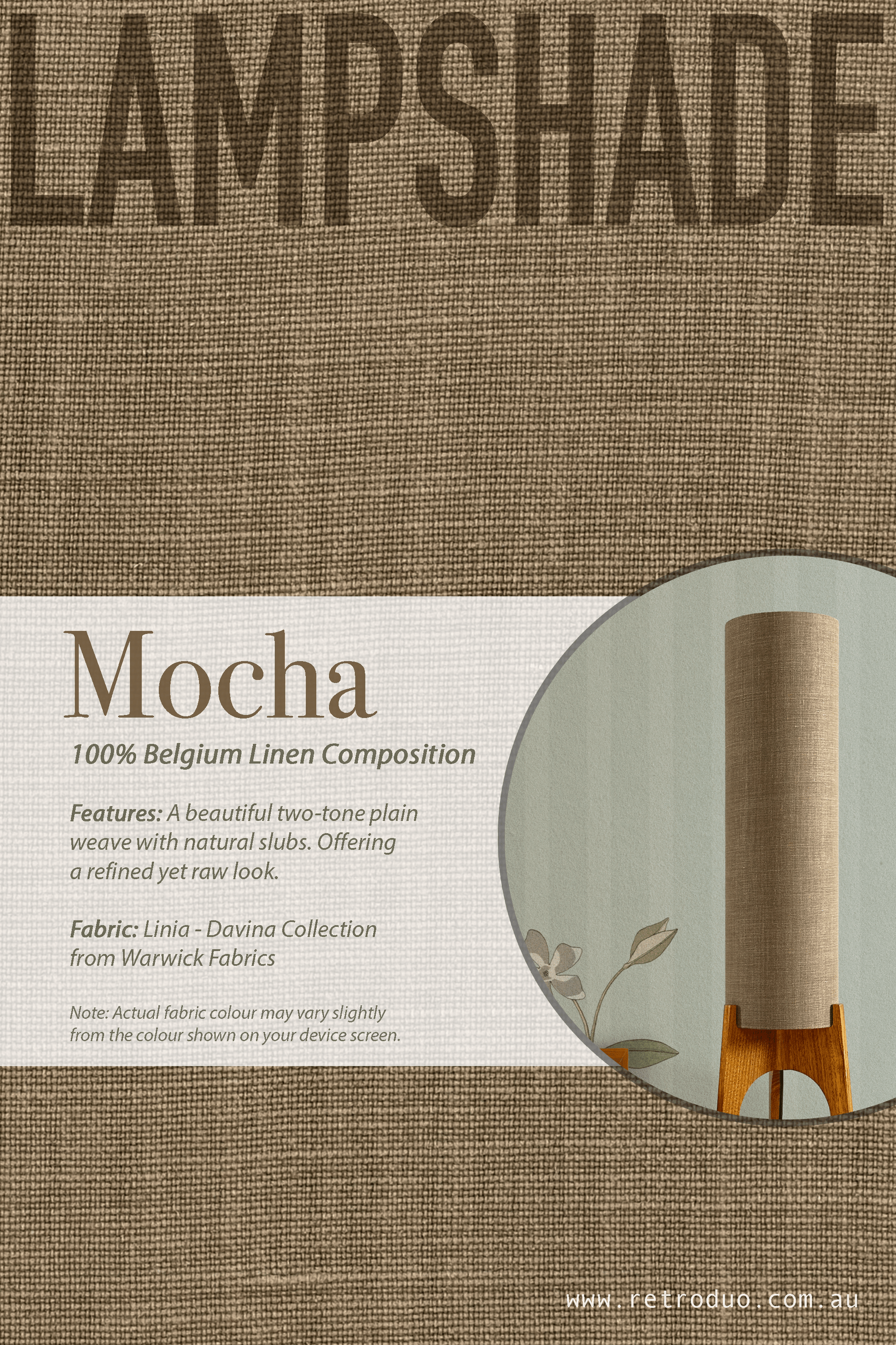 Mocha - Premium Linen | Archie Rocket Floor Lamp - Mid - Century Modern inspired handmade Floor Lamp by Retro Duo.