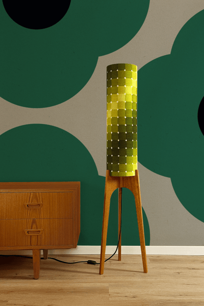 Moss - Vintage Fabric | Archie Rocket Floor Lamp - Mid - Century Modern inspired handmade Floor Lamp by Retro Duo.