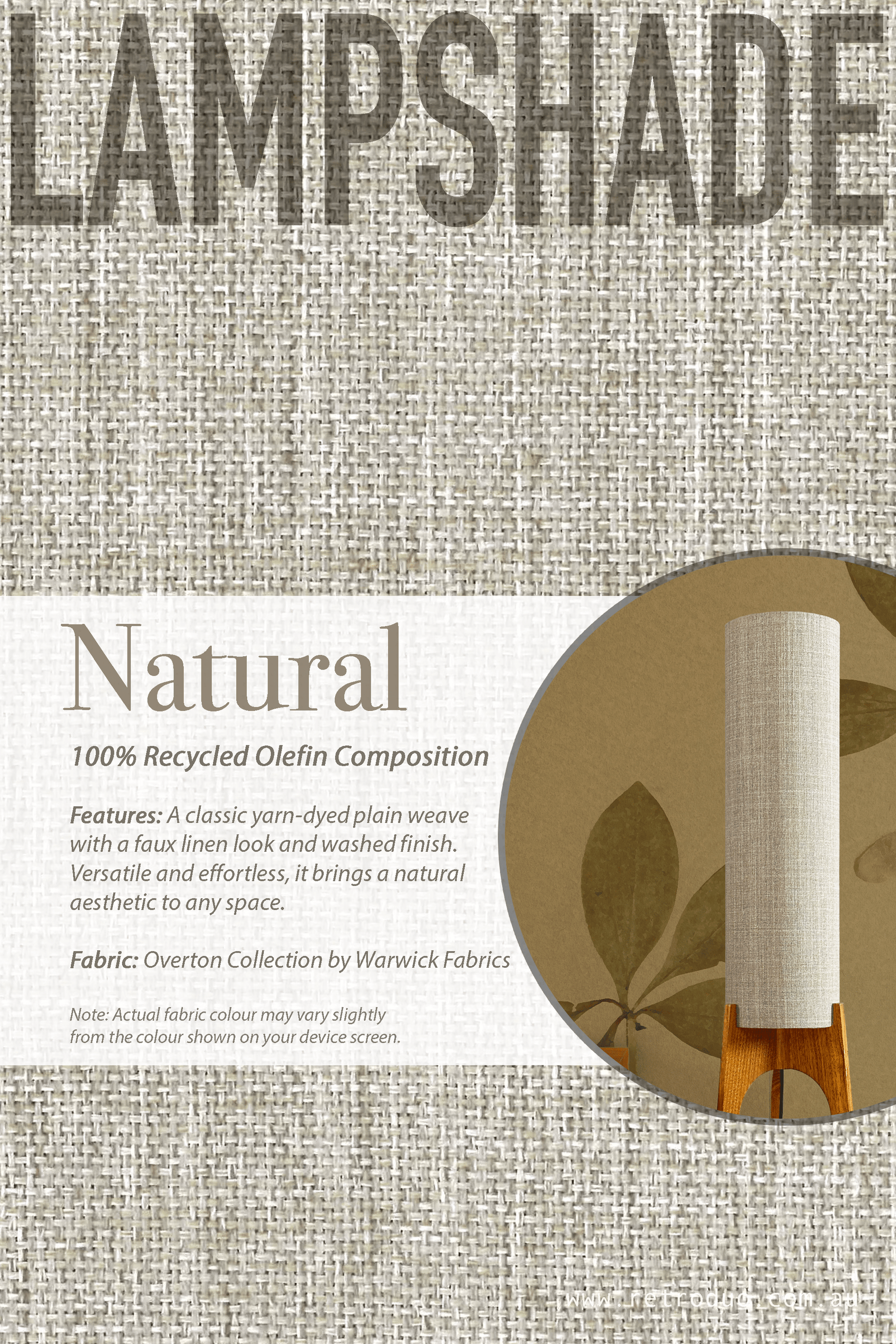 Natural - Recycled Fabric | Archie Rocket Floor Lamp - Mid - Century Modern inspired handmade Floor Lamp by Retro Duo.