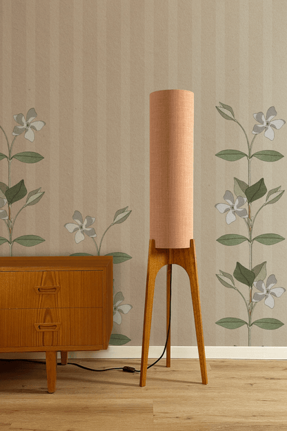 Nectar - Premium Linen | Archie Rocket Floor Lamp - Mid - Century Modern inspired handmade Floor Lamp by Retro Duo.
