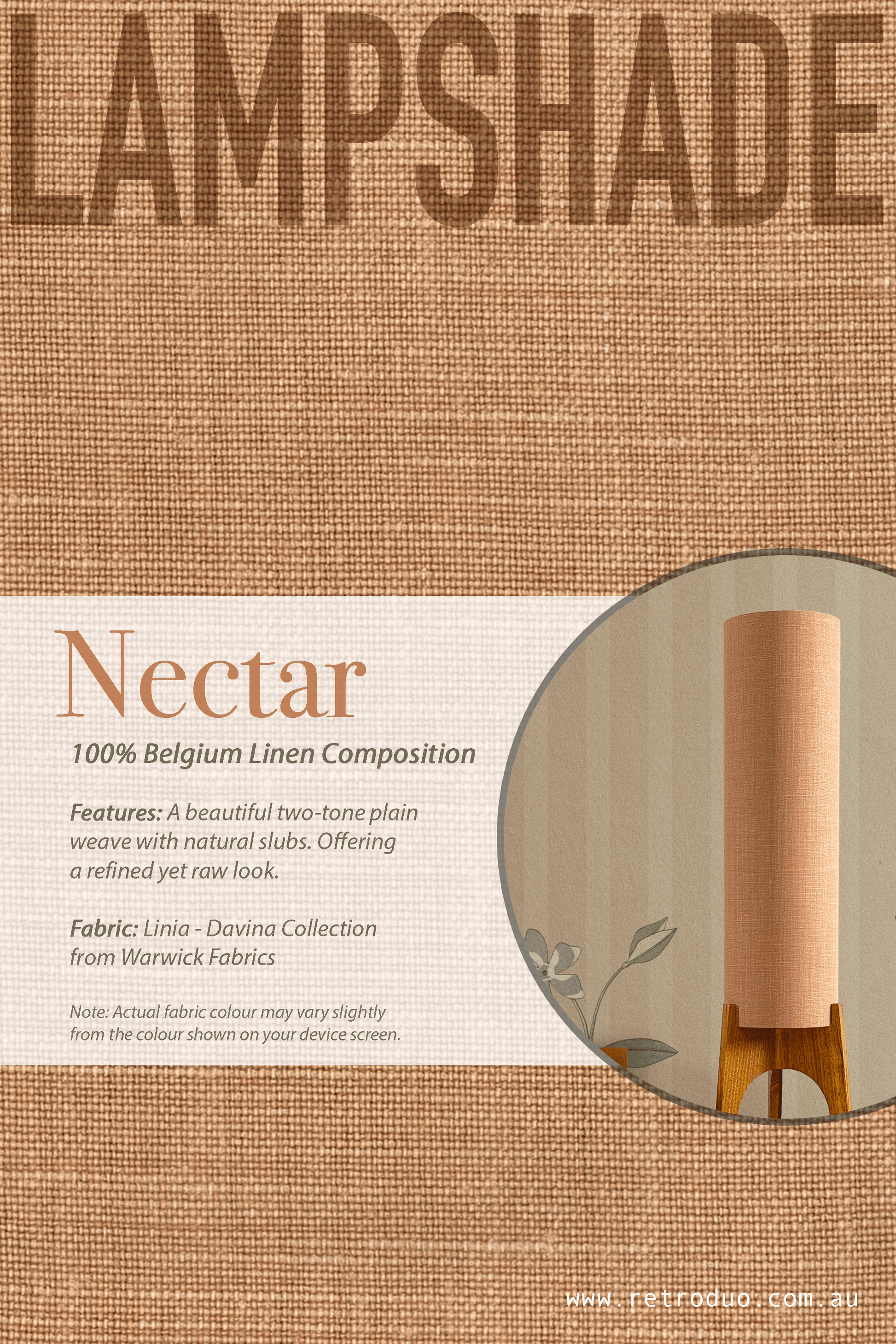 Nectar - Premium Linen | Archie Rocket Floor Lamp - Mid - Century Modern inspired handmade Floor Lamp by Retro Duo.
