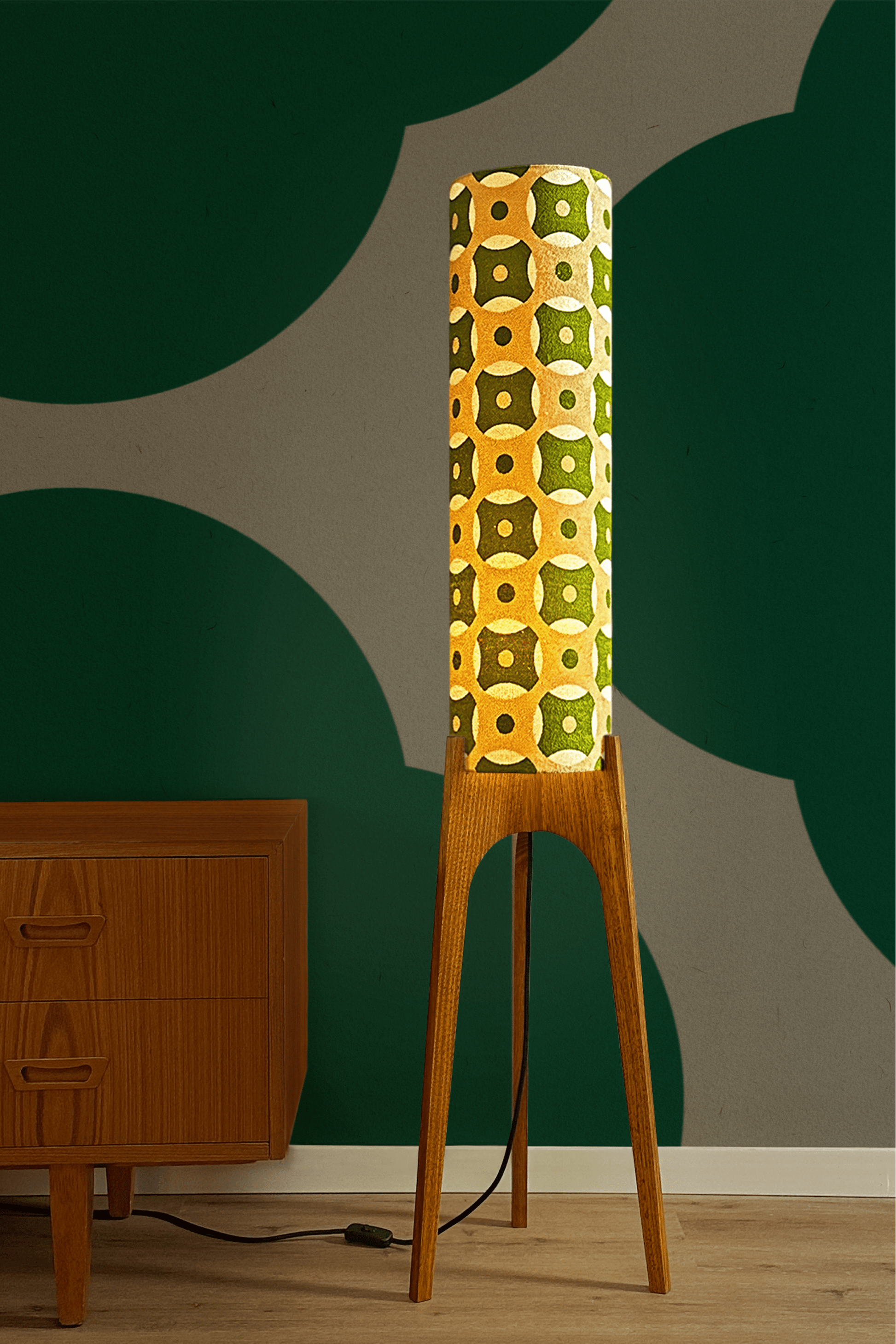 Oliver - Vintage Fabric | Archie Rocket Floor Lamp - Mid - Century Modern inspired handmade Floor Lamp by Retro Duo.