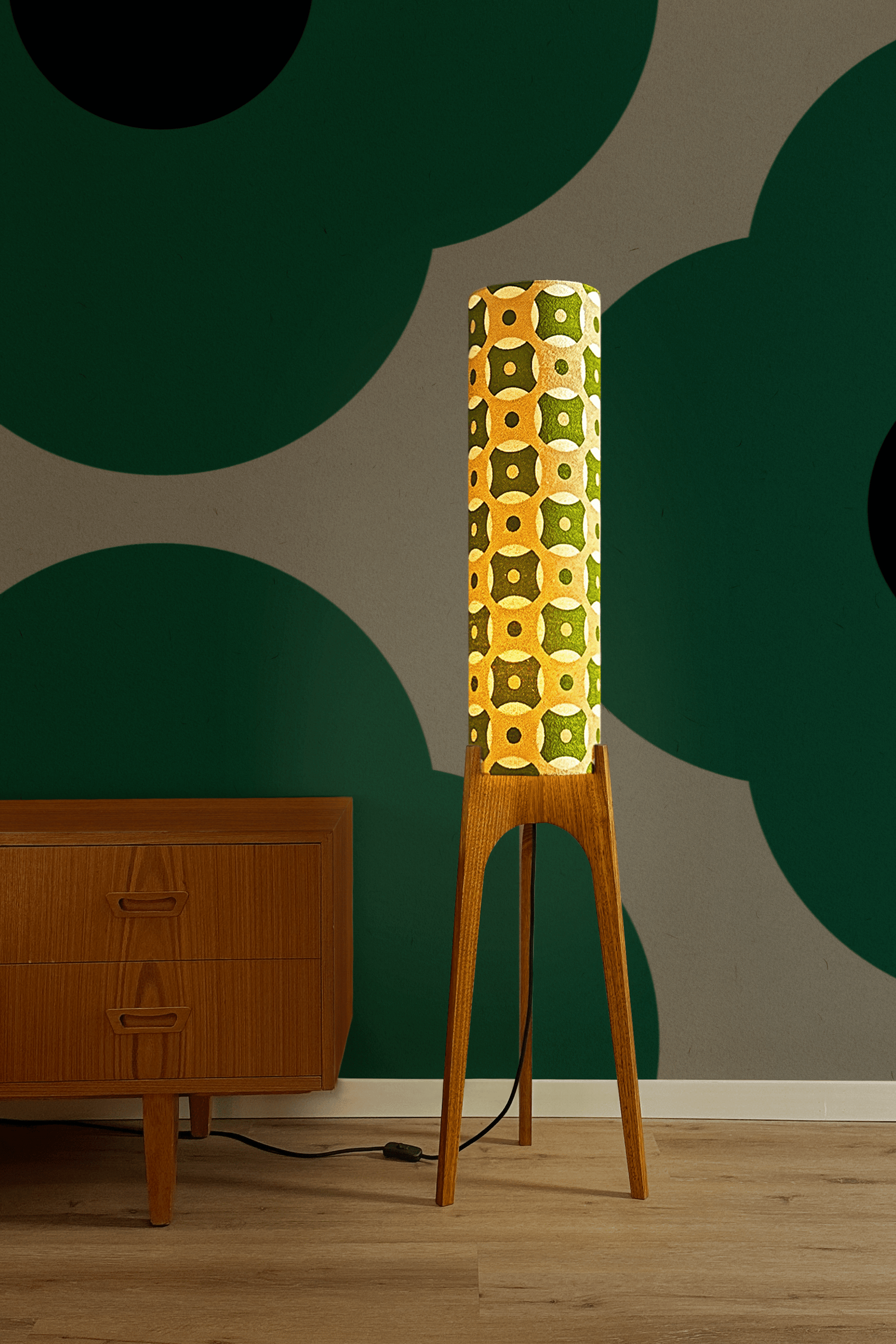 Oliver - Vintage Fabric | Archie Rocket Floor Lamp - Mid - Century Modern inspired handmade Floor Lamp by Retro Duo.
