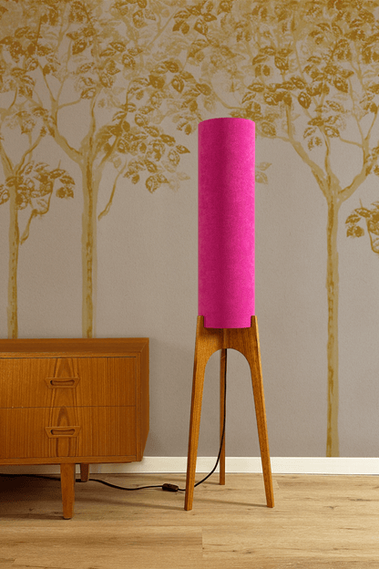 Pink - Recycled Fabric | Archie Rocket Floor Lamp - Mid - Century Modern inspired handmade Floor Lamp by Retro Duo.