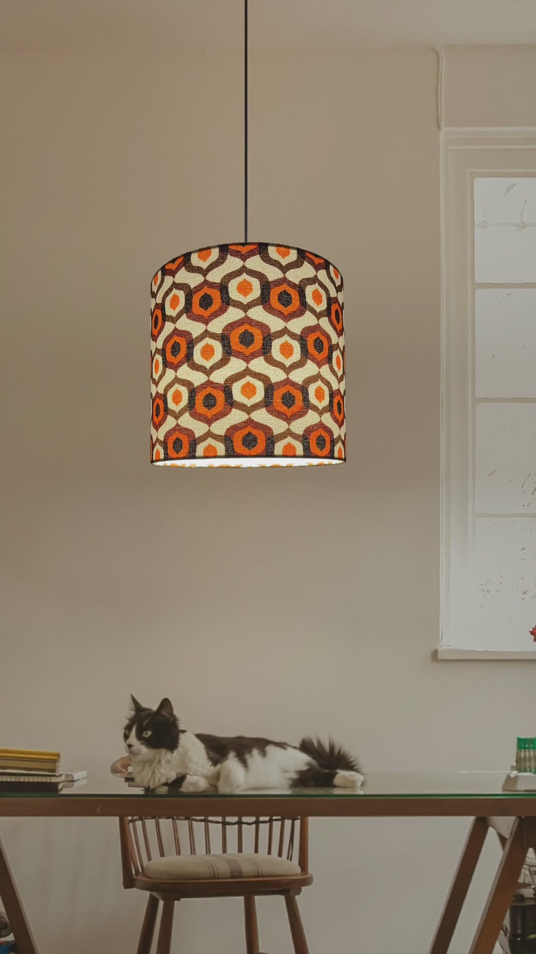 Honeycomb Caramel - Handmade Lampshade | Vintage Fabric Collection