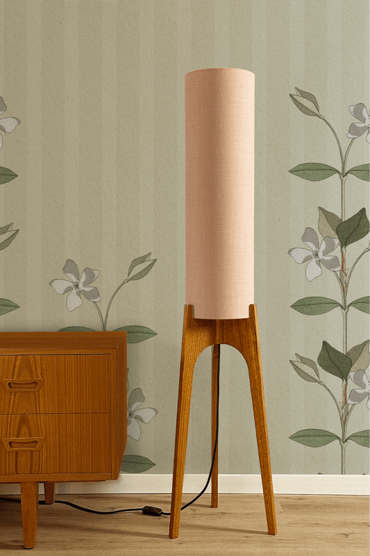 Rosewater - Premium Linen | Archie Rocket Floor Lamp - Mid - Century Modern inspired handmade Floor Lamp by Retro Duo.
