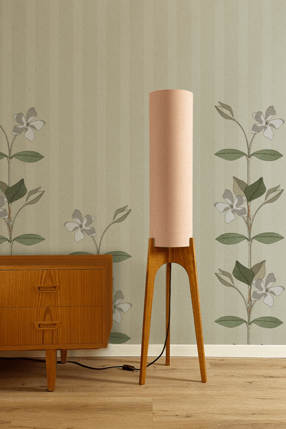 Rosewater - Premium Linen | Archie Rocket Floor Lamp - Mid - Century Modern inspired handmade Floor Lamp by Retro Duo.
