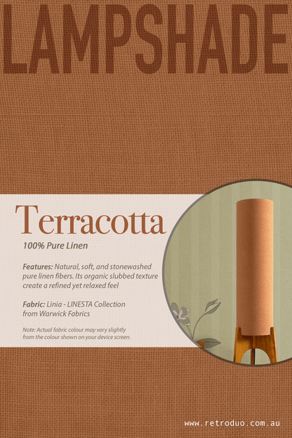 Terracotta - Premium Linen | Archie Rocket Floor Lamp - Mid - Century Modern inspired handmade Floor Lamp by Retro Duo.