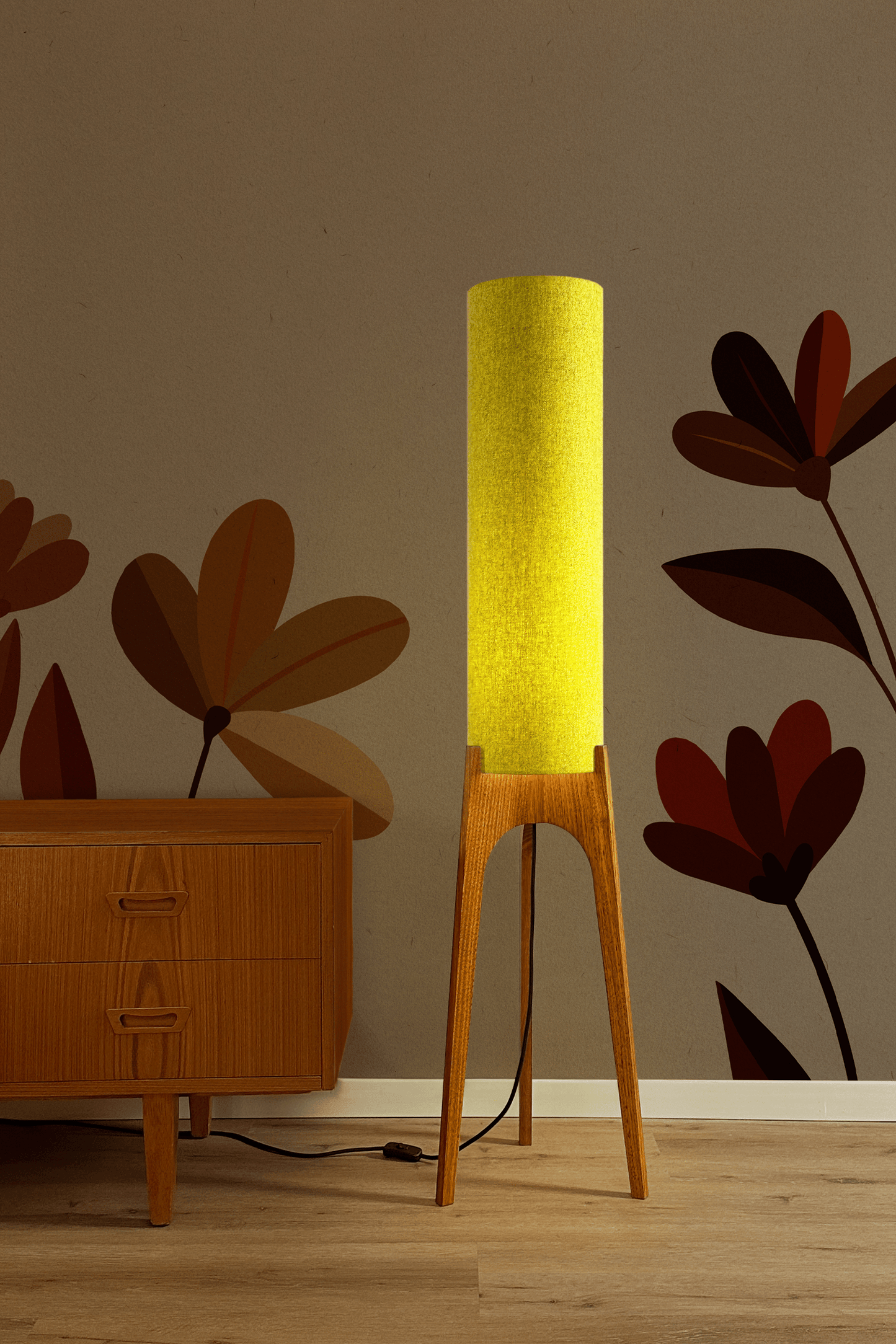 Turmeric - Recycled Wool | Archie Rocket Floor Lamp - Mid - Century Modern inspired handmade Floor Lamp by Retro Duo.
