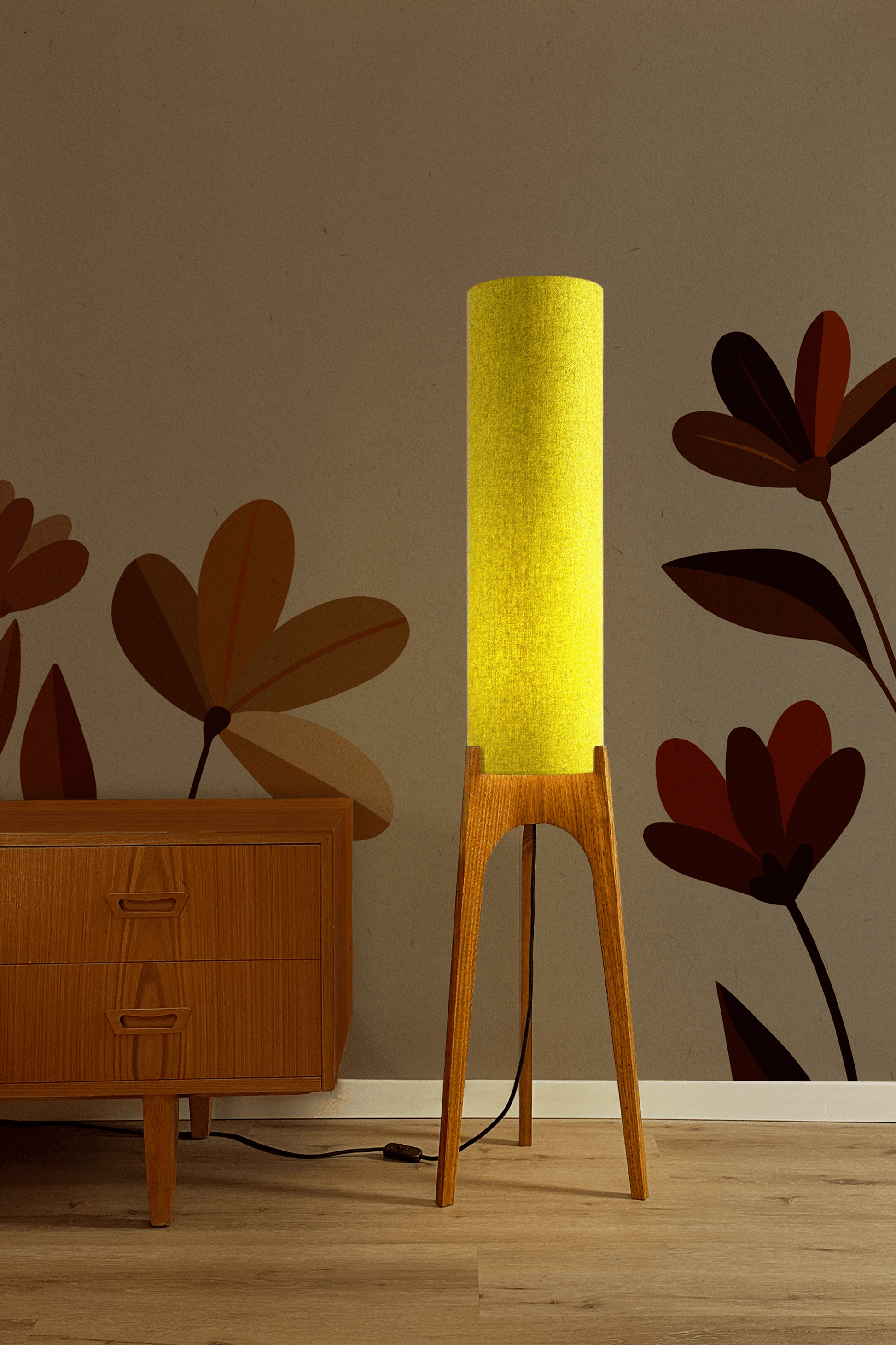 Turmeric - Recycled Wool | Archie Rocket Floor Lamp - Mid - Century Modern inspired handmade Floor Lamp by Retro Duo.