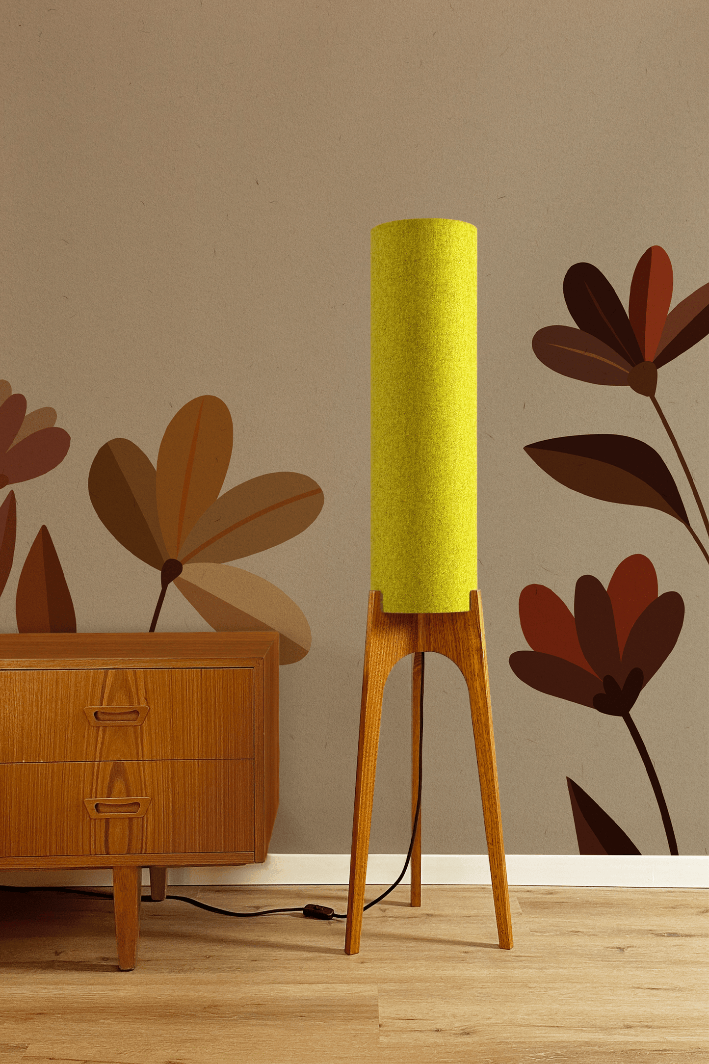 Turmeric - Recycled Wool | Archie Rocket Floor Lamp - Mid - Century Modern inspired handmade Floor Lamp by Retro Duo.