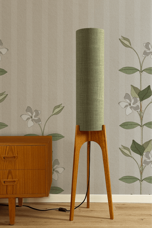 Tussock - Premium Linen | Archie Rocket Floor Lamp - Mid - Century Modern inspired handmade Floor Lamp by Retro Duo.