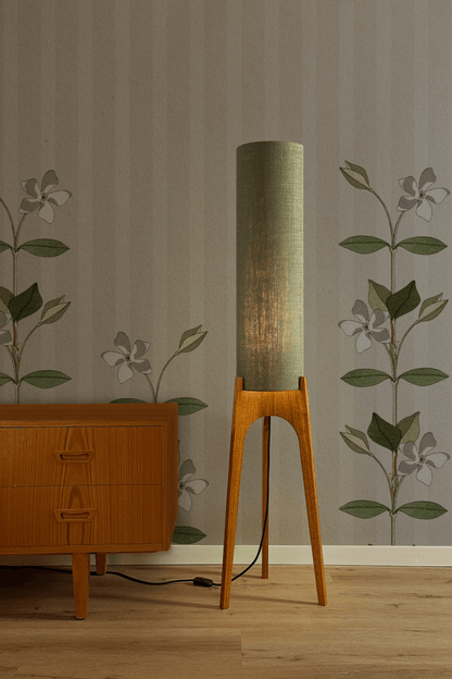 Tussock - Premium Linen | Archie Rocket Floor Lamp - Mid - Century Modern inspired handmade Floor Lamp by Retro Duo.