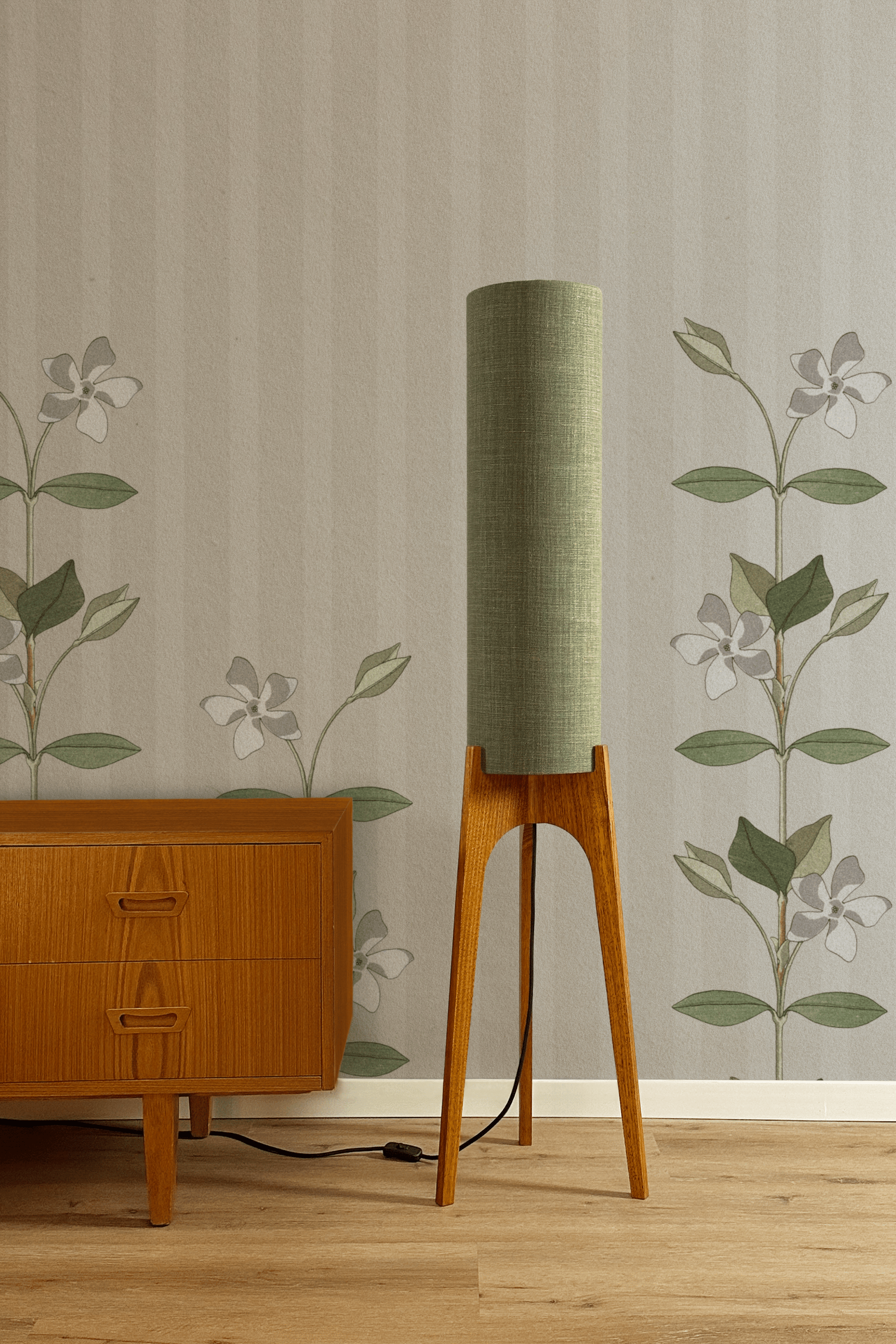 Tussock - Premium Linen | Archie Rocket Floor Lamp - Mid - Century Modern inspired handmade Floor Lamp by Retro Duo.