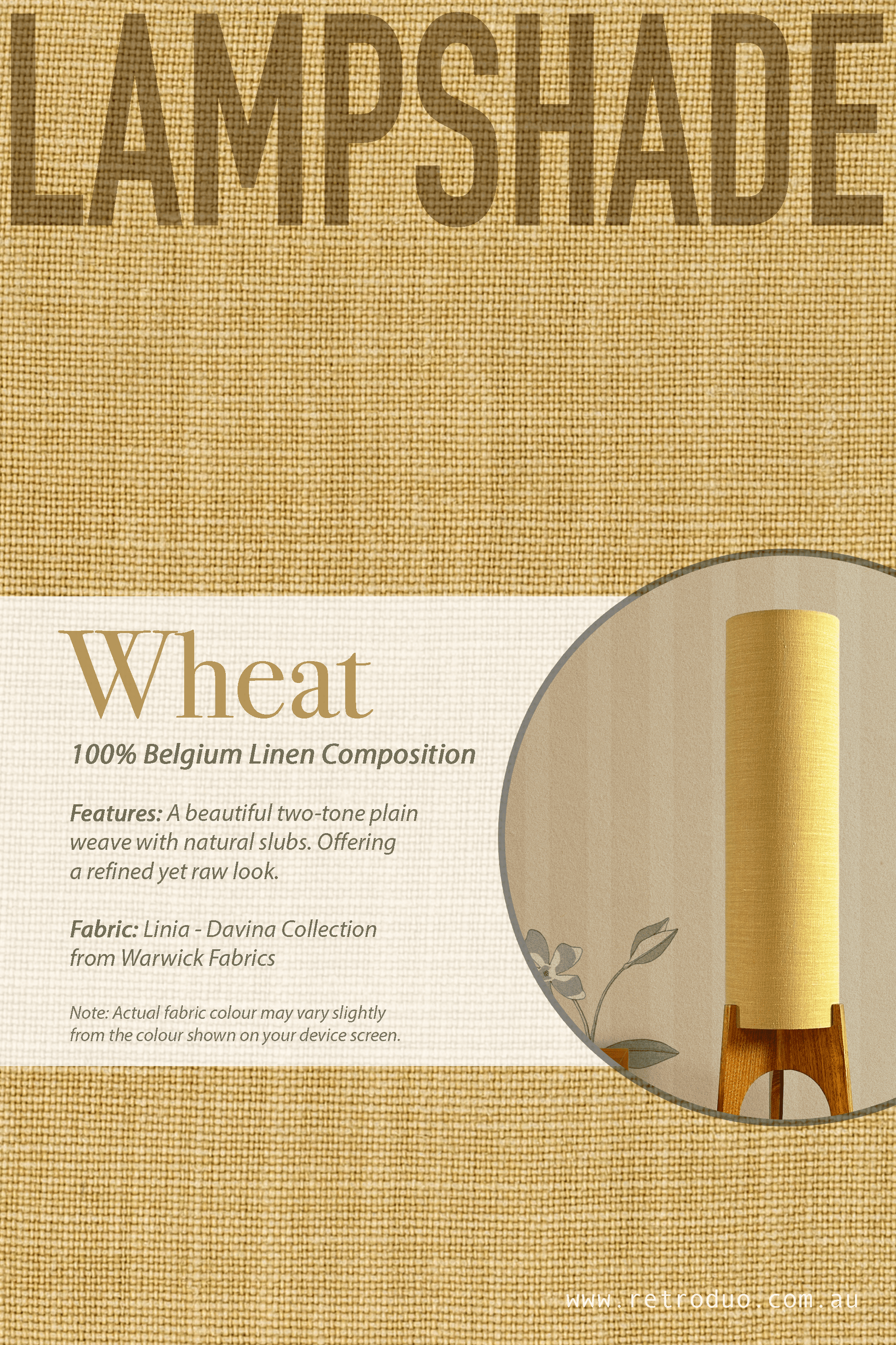Wheat - Premium Linen | Archie Rocket Floor Lamp - Mid - Century Modern inspired handmade Floor Lamp by Retro Duo.
